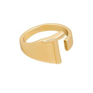 Letter T Metallic Alphabet Ring